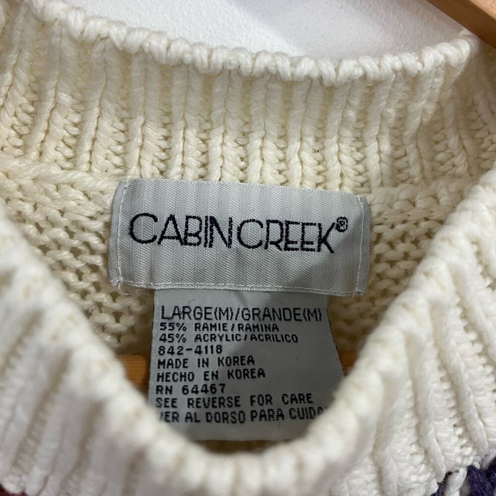 Cabin Creek Vintage Knit Sweater Large Grandma Cottagecore - Picture 2 of 10